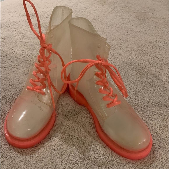 Cute to the Core Shoes - Cute to the Core Clear Transparent High Top Boots